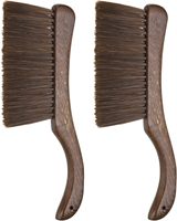 2 balais à main de 13 pouces avec poils doux, brosse à poussière, dépoussiéreur avec manche courbé et quatre rangées de poils pour voiture et lit