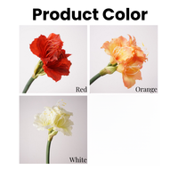 Ampoules d'amaryllis artificielles au toucher réel de haute qualité en plastique souple 58cm fleur artificielle orange rouge pour la décoration de la maison
