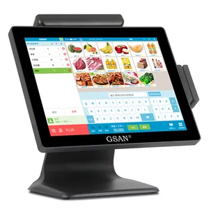Hot Selling 15 Zoll Pos Sales Restaurant Register Doppel-Touchscreen mit Kartenleser