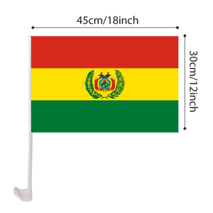 Изготовленный на заказ 12x18 полиэстер Вымпел персонализированный Автомобильный дисплей с пластиковым стержнем рекламный флаг Боливия окна автомобиля сделанный из шелка - Product Image 3