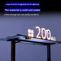 Bureau de jeu électrique réglable en hauteur KINGSEN S7, ergonomique, noir, avec écran LED RGB en forme de Z, prix d'usine