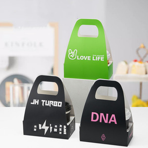 IMEE özel güçlü kahve kupası İçecek taşıyıcı <span class=keywords><strong>2</strong></span> paket kağıt bardak tutucu ile baz içecek taşımak kollu kutu - Product Image 2