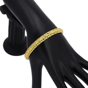 JXX Factory Price 24K Gold Plated Hollow <b>Bangle</b> with Zircon Trendy Jewelry Wholesale for Unisex - Product Image 5