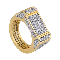Bijoux de mode nouveau Style Micro-incrusté pleine étoile bague en laiton hommes et femmes unisexe Punk bijoux plaqué or Hip Hop anneau
