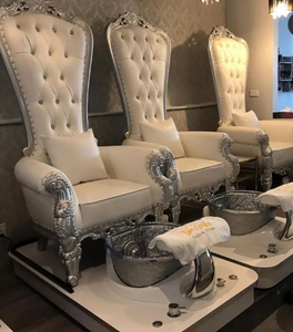 Chaise de pédicure King avec cuir et verre Power Vibration Kraft Bain de pieds <span class=keywords><strong>Plateau</strong></span> en bois pour manucure Salon de manucure - Product Image 6