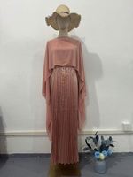 Dropshipping Robe de soirée musulmane de l'Aïd coupe ajustée en satin Abaya manches fendues Jalabiya Ramadan Robe Vestidos Largos pour femmes