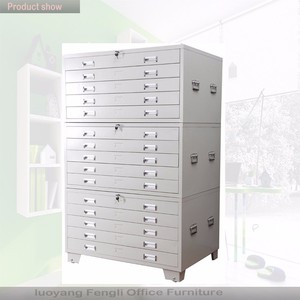 Meubles de bureau modernes en métal assemblés, armoires de rangement en acier multi-tiroirs pour dossiers, plans et dessins - Product Image 5