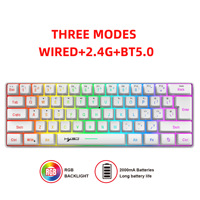 Clavier de jeu mécanique G-Lab Keyz Titanium Black 65% RGB |   Clavier AZERTY FR filaire USB-A avec interrupteurs rouges, RGB 100% personnalisable