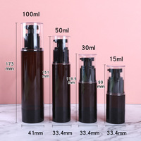 15ml 30ml 50ml 80ml 100ml 120ml noir rond PP pompe cosmétique bouteille airless