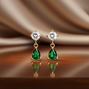 Orecchini E3392 in Oro con Diamanti, Taglio Brillante Rotondo, Colore G, Diamanti Naturali, Classici da Donna per Uso Quotidiano - Product Image 2