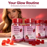 Complément Alimentaire en Gros OEM à Marque Blanche c 2500mcg Biotine avec Vitamines C et E Saveur Fraise