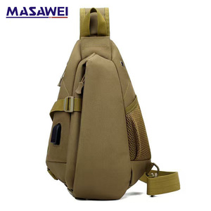 Masawei Men's Crossbody Bag Tactical <b>Backpack</b> Outdoor Sports Single Shoulder Durable Chest Bag <b>Brown</b> 001001 - Product Image 1