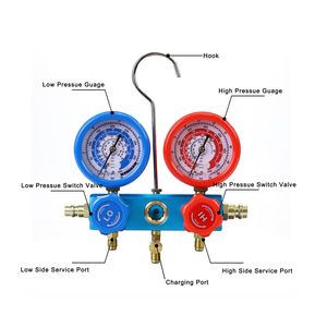J304 डिजिटल एचवीएसी प्रशीतन एयर कंडीशनिंग उपकरण कई गुना गेज सेट किया गया है R502 एसी गेज दबाव गेज दबाव गेज - Product Image 3