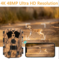 Caméra de surveillance thermique 4K 48MP avec connexion Wi-Fi et contrôle par application, vision nocturne IR, portée 20m/85ft, pour la faune et l'extérieur, étanche IP65