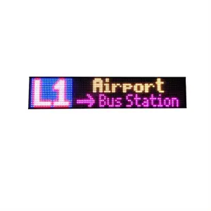 사용자 정의 다채로운 버스 정류장 led 목적지 표지판 이동 텍스트 디지털 경로 간판 패널 화면 표시
