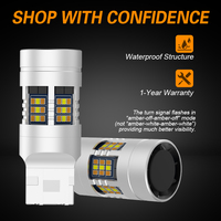 Ampoule LED pour voiture G-View T20 W21/5W 7443 3157 Ampoule LED à commutation Canbus Lumière automobile double couleur Clignotant Frein Marche arrière Ampoule LED T20