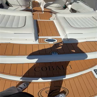 Tapis de pont en mousse EVA imitation teck pour plateforme de bain et cockpit de bateau Cobalt 250 2005, style SeaDek MarineMat Gatorstep, auto-adhésif