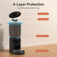 Distributeur automatique de nourriture pour chats et chiens luxueux avec application WiFi, caméra, laser interactif, repas programmés, rechargeable