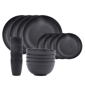 Kitchen Wheat Straw Dinnerware Set Dinner Plates Dessert <strong>Cereal</strong> <strong>Bowls</strong> Cups Outdoor Camping Plates and Dishes Unbreakable Plastic - Product Image 6