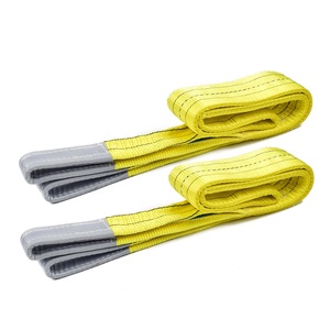 Sangle de levage industrielle robuste en polyester 3 tonnes SF6:1 7:1 4m avec double œillet CE - Product Image 1