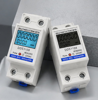 Meter Listrik Rumah Tangga Satu Fasa 220V 230V DIN Rail Meter Energi Digital kWh Meter Layar LCD 5(60)A Buatan Wenzhou