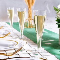 Flûtes à Champagne jetables réutilisables de tasse de gobelets de vin en plastique acrylique incassable de luxe pour le grillage
