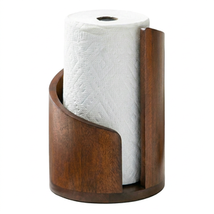 Handcrafted Wooden <b>Paper</b> Towel Holder Freestanding <b>Kitchen</b> Tissue Roll Stand for Countertop Home and Restaurant Use - Product Image 1