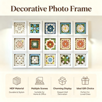 Juego de Marcos de Fotos Decorativos para el Hogar de 6 Pulgadas y 9 Rejillas, Hechos de MDF, Sin Insertos