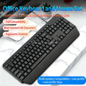 Teclado con cable con teclas tipo chocolate, teclado USB delgado, teclados de membrana estándar para computadora - Product Image 3