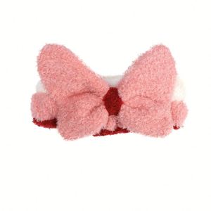 Serre-tête pour femme en polaire corail avec nœud papillon, style doux et minimaliste, populaire sur internet, idéal pour mariage, direct usine - Product Image 5