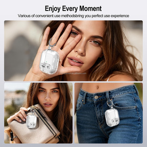 Cho AirPods Pro 3 rõ ràng trường hợp bìa 2025, trong suốt rõ ràng từ khóa Trường hợp với điện thoại đứng & <span class=keywords><strong>Keychain</strong></span> bìa cho AirPods Pro3 - Product Image 6