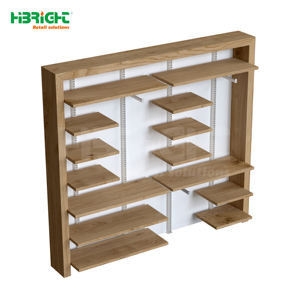Étagères de supermarché Highbright à plusieurs niveaux avec finition imitation bois et armoire inférieure - Product Image 4