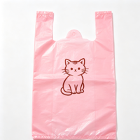 Sac en plastique rose pour T-shirt, imprimé motif animal personnalisé, emballage de vente au détail