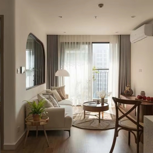 Modern Natural <b>Wood</b> Couch 2 Seater 220x85cm Foam Fabric <b>Sofa</b> Minimalist Vietnam Design - Product Image 1