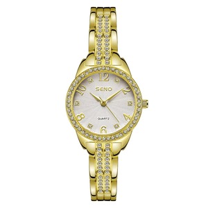 Hot Selling Luxury Elegant Women's Quartz <b>Watch</b> <b>Diamond</b>-Studded Oil Pressure Dial Waterproof Stainless Steel Strap Slim - Product Image 1