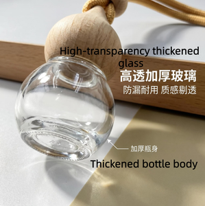 Fuluo Huaguo <strong>Car</strong> Fragrance Holder - Wooden Evaporation Cover - Glass Perfume Bottle - Empty FragranceBottle for CarWholesale 8ml - Product Image 3