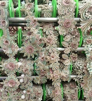 Garnitures en strass scintillantes à la mode, dentelle africaine guipure brodée pour la confection de vêtements et d'accessoires