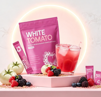 OEM ODM 5g*7 Sachets de poudre de tomate blanche, mélange de boisson botanique avec baies d'açaï, poudre de boisson éclaircissante pour la peau