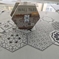 Papier peint hexagonal, décoration de restaurant, carreaux de sol et de mur, matériaux flexibles, autocollants muraux auto-adhésifs pour salle de bain, LVT