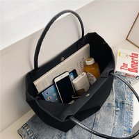 Sac fourre-tout en toile de luxe discret avec poignées en cuir PU, esthétique Old Money, sac à main professionnel pour le bureau pour femme, vente en gros