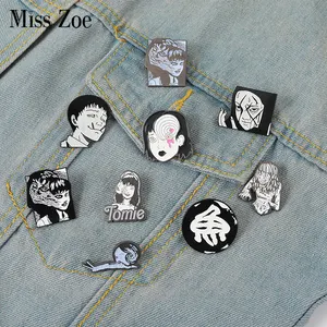 Peran Film Enamel Pin kustom komik horor bros teror tas topi baju Lapel lencana Film kreatif hadiah perhiasan untuk teman