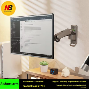 NB North Bayou Soporte de montaje en pared giratorio articulado de movimiento completo Monitores de 17-27 pulgadas Resorte de gas F120 Brazo de monitor de aluminio Nuevo - Product Image 6