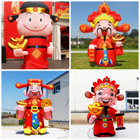 Personnage gonflable de dessin animé gonflable Dieu de la richesse Dieu de la fortune pour la décoration du nouvel an chinois
