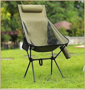 Chaise de camping pliable moderne, résistante à la pression, durable, légère, portable, confortable pour les longues sessions assises, idéale pour les voyages en voiture - Product Image 1