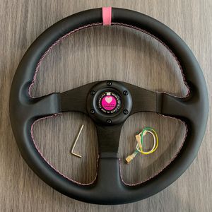 TIYPEOR Volant de course modifié JDM rose de 320 mm (13 pouces) personnalisable avec broderie et logo - Product Image 2