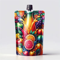 Poche à Bec Personnalisée Imprimée pour Jus, Emballage Alimentaire Plastique, Sachet de Boisson Réutilisable pour Recharge de Liquide