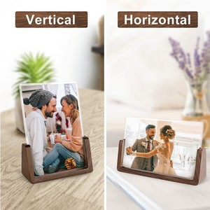 Cadre photo en bois de noyer rectangulaire, horizontal, durable, pour salon, chambre à coucher, décoration de bureau - Product Image 4
