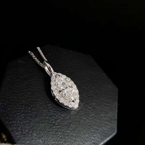 Pendentif pour femme en or blanc massif 14K 18K avec diamant moissanite marquise œil de 0,5 ct, design tendance - Product Image 2