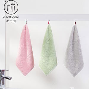 Serviettes à main en pur coton 34x34cm, couleur unie, épaisses et absorbantes, pour usage domestique - Product Image 2