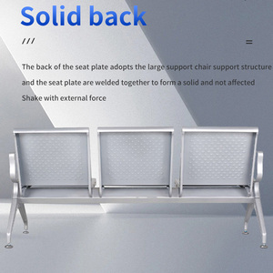 4 posti sedia di attesa in acciaio 3 posti Design industriale stile per aeroporto e ospedale stazione di attesa esterna - Product Image 6